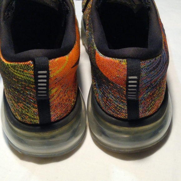 Nike Flyknit Air Max Multi-Color Chalk Blue Hyper Orange Women's Size 8.5 - Picture 3 of 8